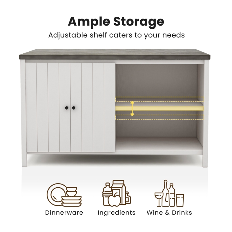 Furniture of America Ablania Wood 5-Piece Counter Dining Table Set in Off White