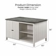 Furniture of America Ablania Wood 5-Piece Counter Dining Table Set in Off White