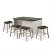 Furniture of America Ablania Wood 5-Piece Counter Dining Table Set in Off White