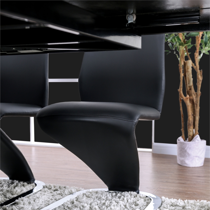 Furniture of America Verdell Metal 5-Piece Dining Table Set in Black