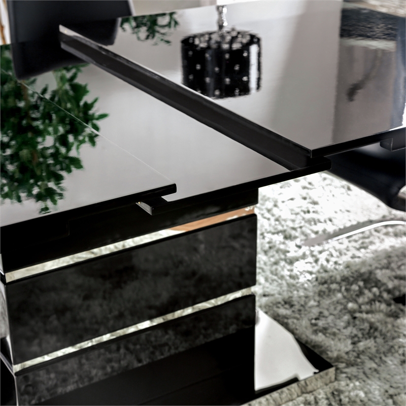 Furniture of America Verdell Metal 5-Piece Dining Table Set in Black