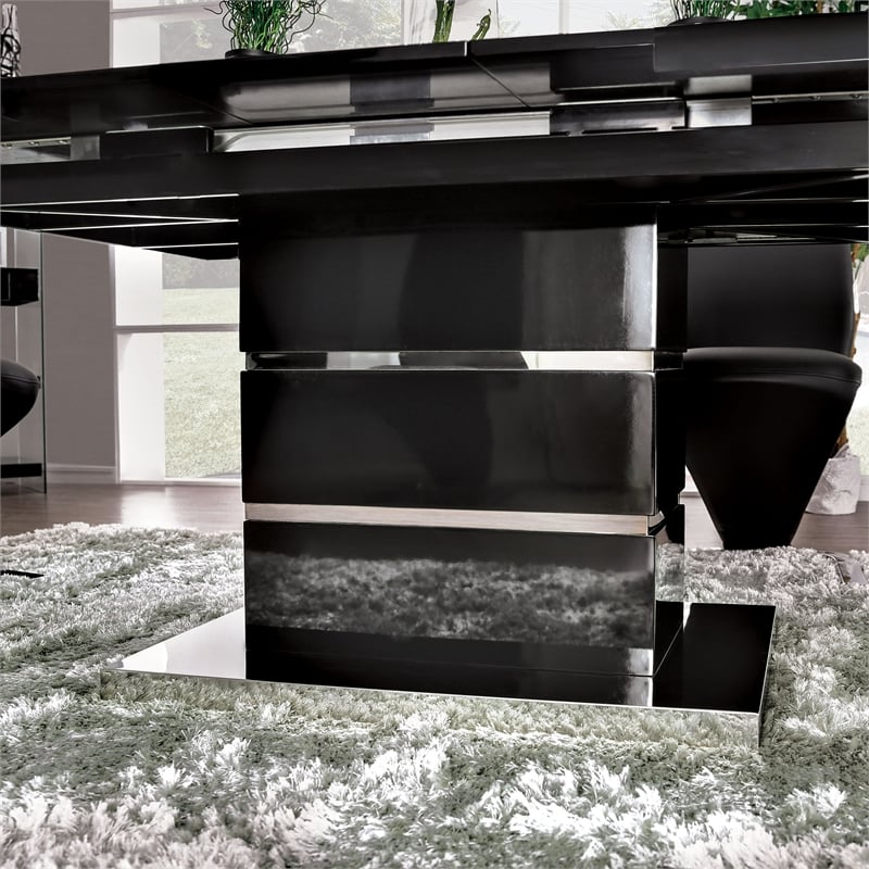 Furniture of America Verdell Metal 5-Piece Dining Table Set in Black