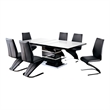 Furniture of America Verdell Metal 7-Piece Dining Table Set in Black