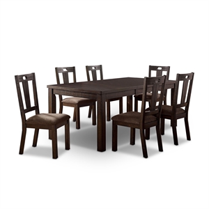 furniture of america destination rustic wood 7-piece dining table set in walnut