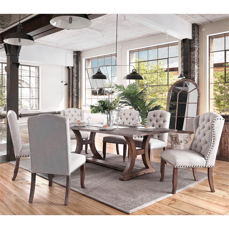 Furniture of America Liston Wood 7-Piece 96