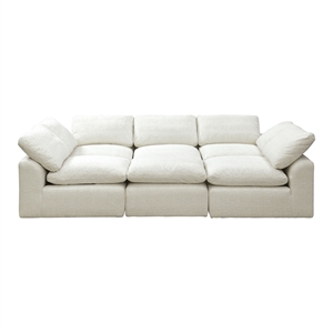 furniture of america littel fabric sectional with ottoman in cream