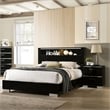 FOA Ryant Contemporary 3-Piece Black Wood Bedroom Set - King + 2 Nightstands