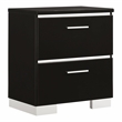 FOA Ryant Contemporary 2-Piece Black Wood Bedroom Set - King + Nightstand