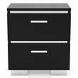 FOA Ryant Contemporary 2-Piece Black Wood Bedroom Set - King + Nightstand