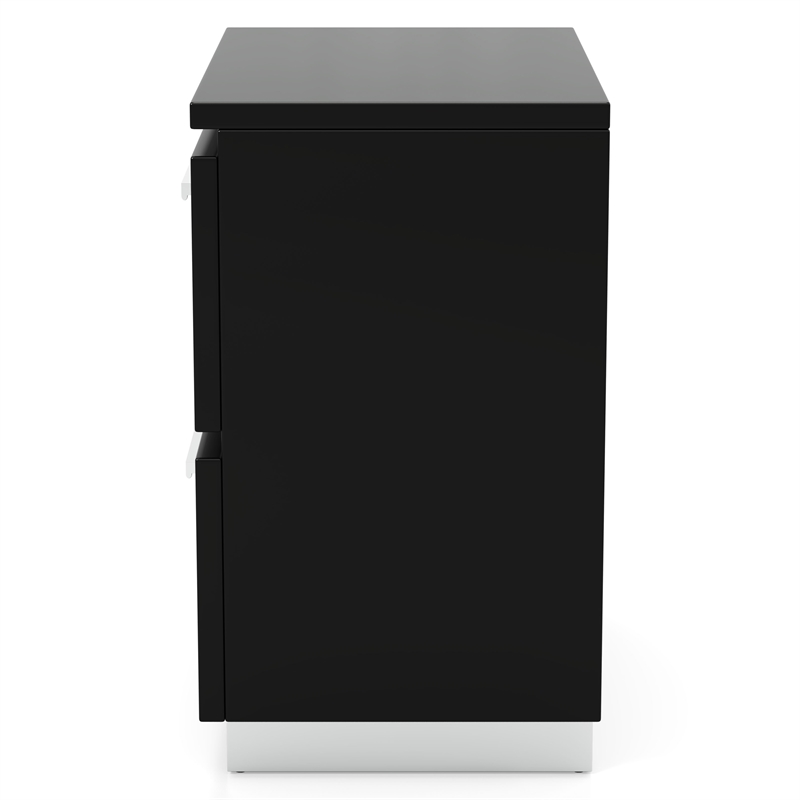 FOA Ryant Contemporary 2-Piece Black Wood Bedroom Set - King + Nightstand