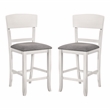 Furniture of America Alfons Wood 7-Piece Round Counter Height Table Set in White