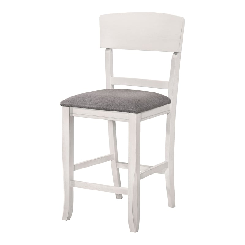 Furniture of America Alfons Wood 7-Piece Round Counter Height Table Set in White