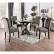 Furniture of America Castore Wood 5-Piece Round Dining Table Set in Gray