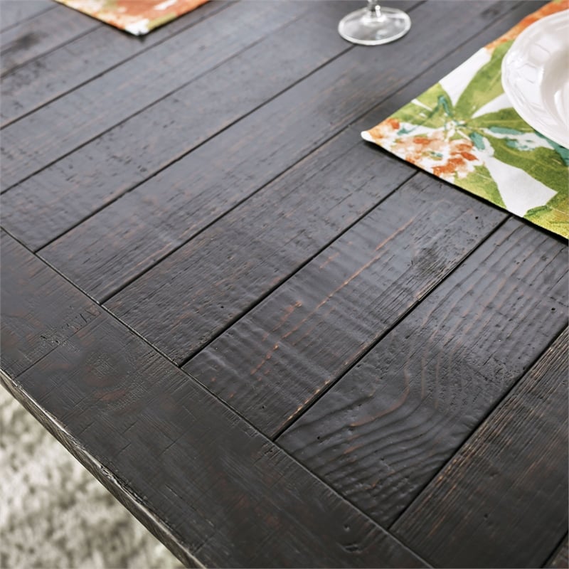 Furniture of America Castore Rustic Wood 5-Piece Dining Table Set in Gray