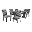 Furniture of America Castore Rustic Wood 7-Piece Dining Table Set in Gray