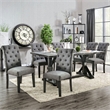 Furniture of America Castore Rustic Wood 7-Piece Dining Table Set in Gray