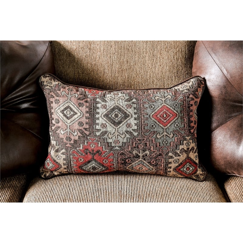 Furniture of America Morgan Transitional Chenille 3-Piece Sofa Set in Brown