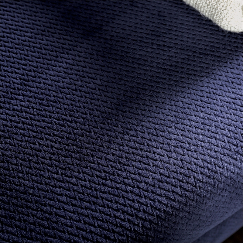 Furniture of America Farella Microfiber Sectional with Chair in Navy Blue