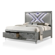 FOA Anaiya 3-Piece Silver Solid Wood Bedroom Set - King + 2 Nightstands