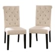 Furniture of America Castore Wood 5-Piece Round Dining Table Set in Ivory