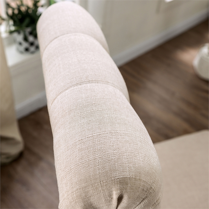 Furniture of America Castore Wood 5-Piece Round Dining Table Set in Ivory