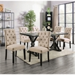 Furniture of America Castore Rustic Wood 7-Piece Dining Table Set in Ivory