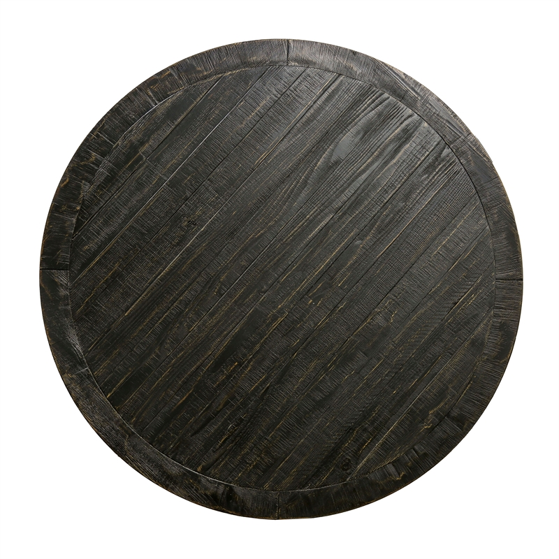 Furniture of America Castore Wood 5-Piece Round Dining Table Set in Light Gray