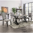 Furniture of America Castore Rustic Wood 5-Piece Dining Table Set in Light Gray
