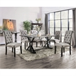 Furniture of America Castore Rustic Wood 7-Piece Dining Table Set in Light Gray