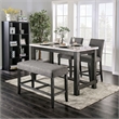 Furniture of America Iceland Wood 4-Piece Counter Height Table Set in Gray