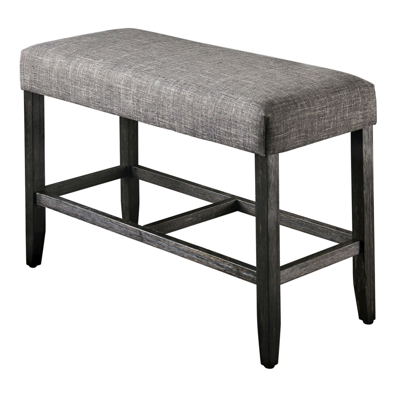 Furniture of America Iceland Wood 4-Piece Counter Height Table Set in Gray