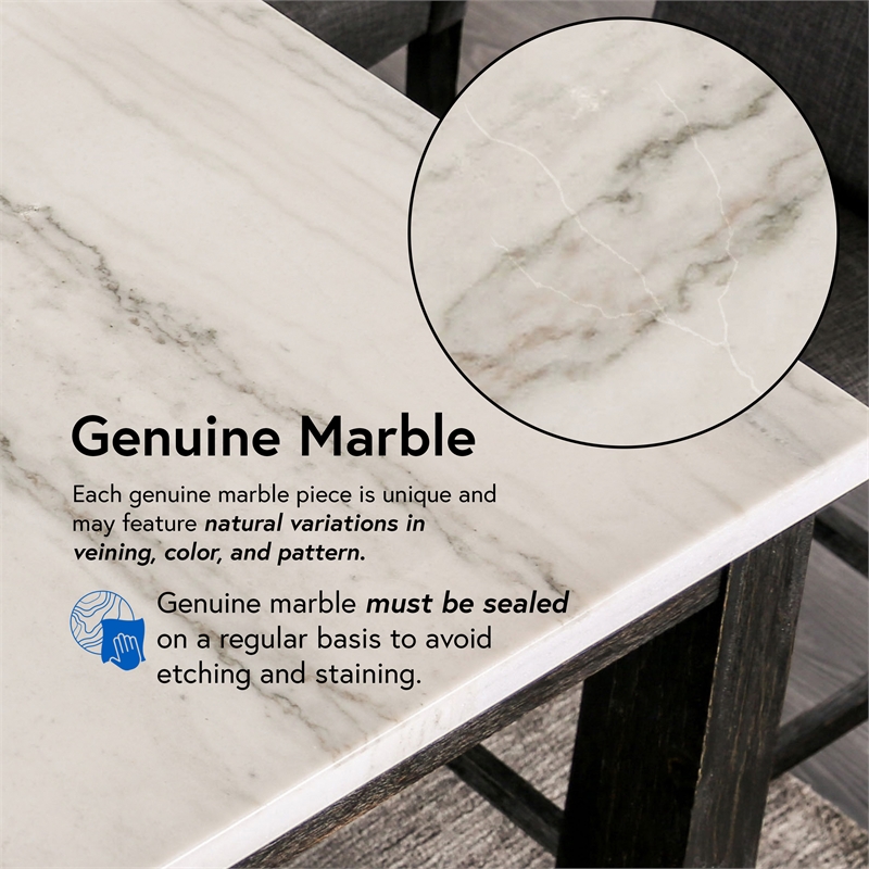 Furniture of America Iceland Wood 5-Piece Counter Height Table Set in Gray