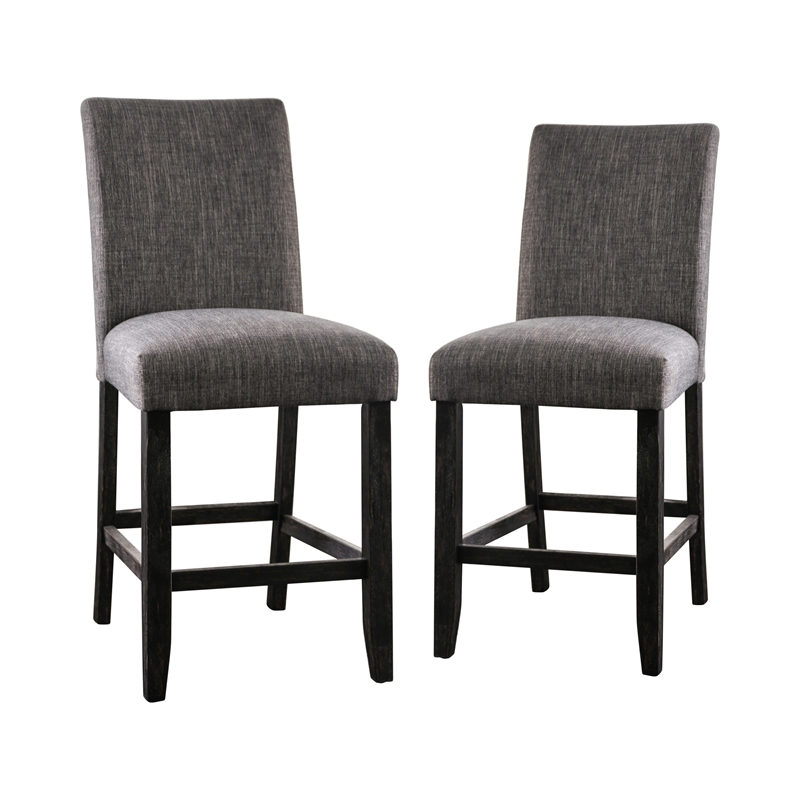 Furniture of America Iceland Wood 5-Piece Counter Height Table Set in Gray