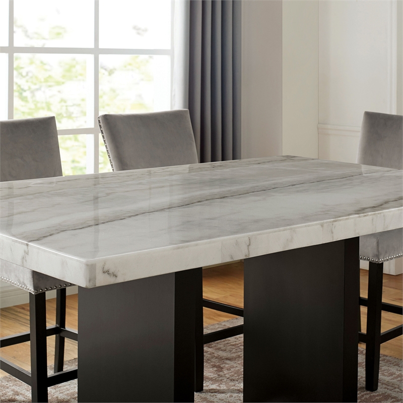 Furniture of America Imagin Wood 7-Piece Counter Height Table Set in Black