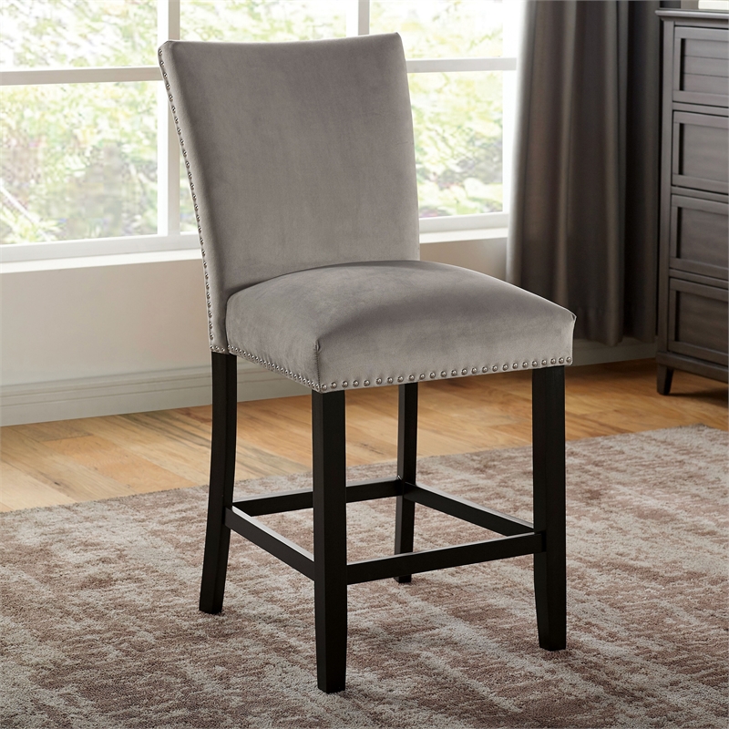 Furniture of America Imagin Wood 7-Piece Counter Height Table Set in Black