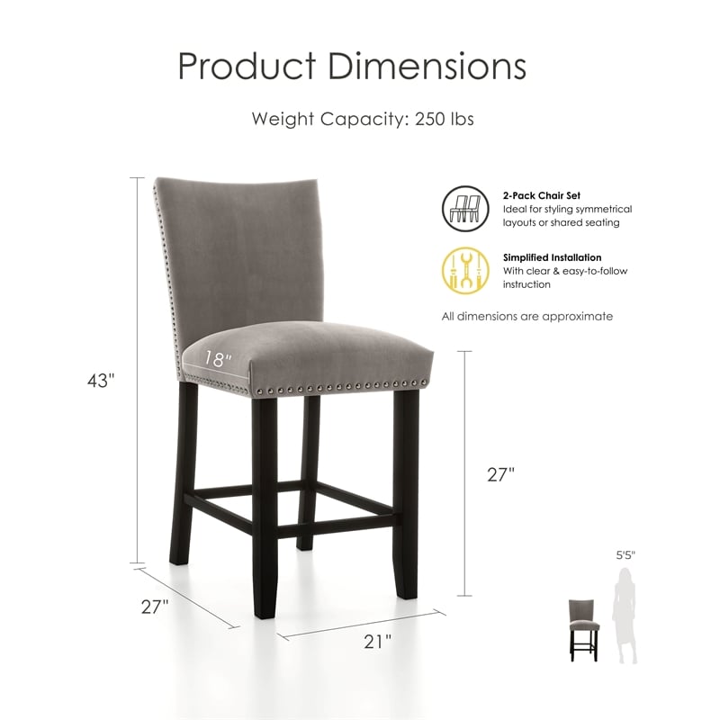 Furniture of America Imagin Wood 7-Piece Counter Height Table Set in Black