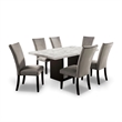 Furniture of America Imagin Wood 7-Piece Dining Table Set in Light Gray