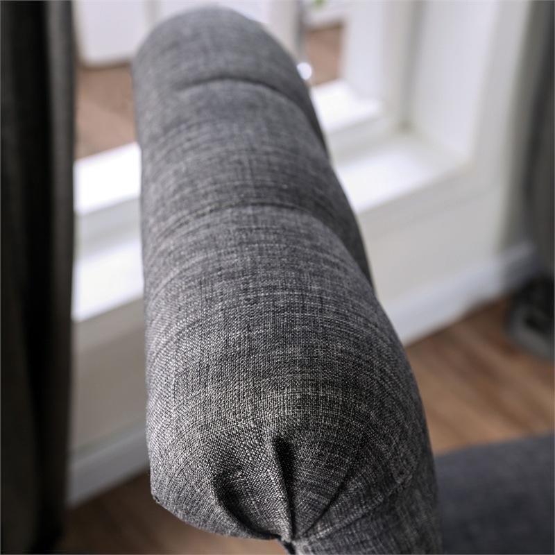 Furniture of America Rossas Wood 5-Piece Round Dining Table Set in Gray