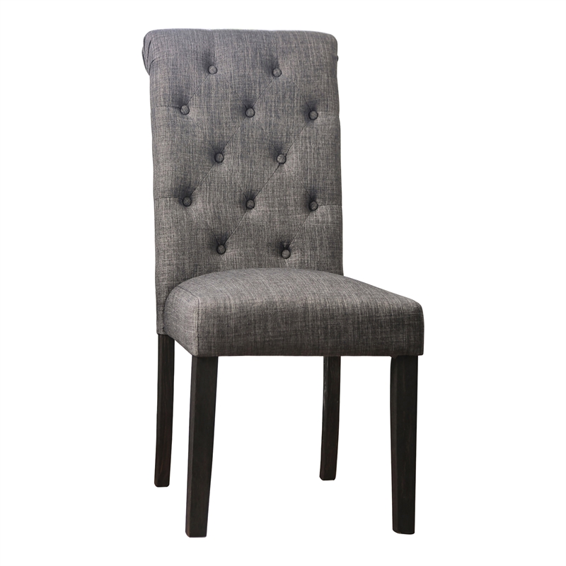 Furniture of America Rossas Wood 5-Piece Round Dining Table Set in Gray