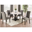 Furniture of America Rossas Wood 5-Piece Round Dining Table Set in Gray