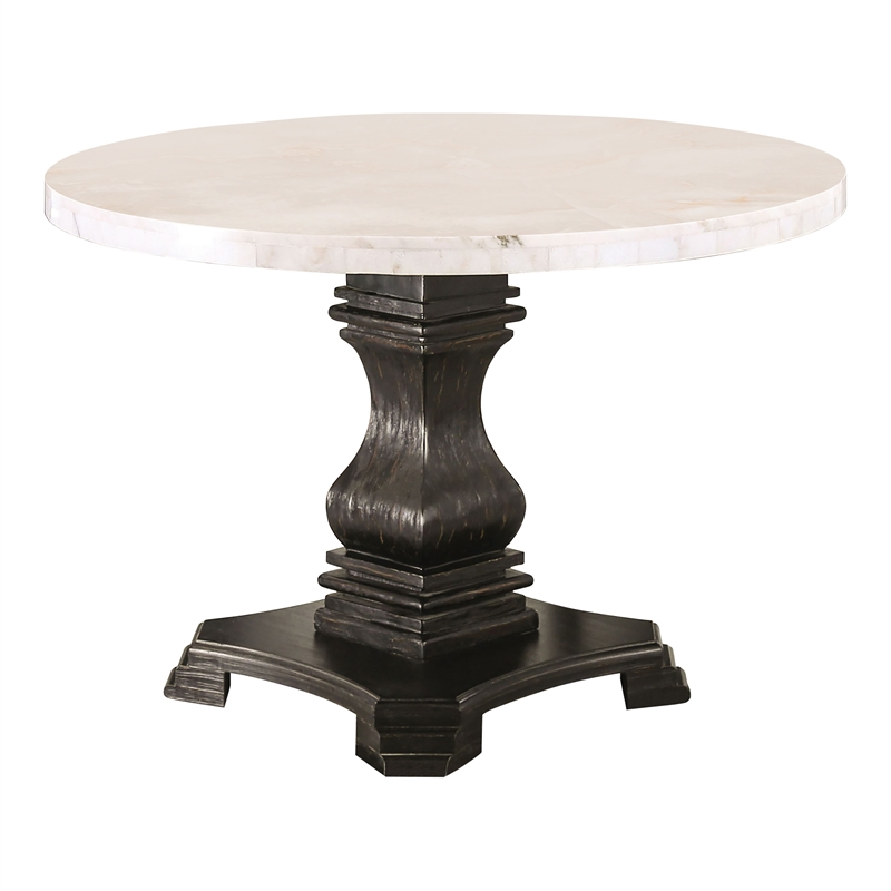 Furniture of America Rossas Wood 5-Piece Round Dining Table Set in Gray