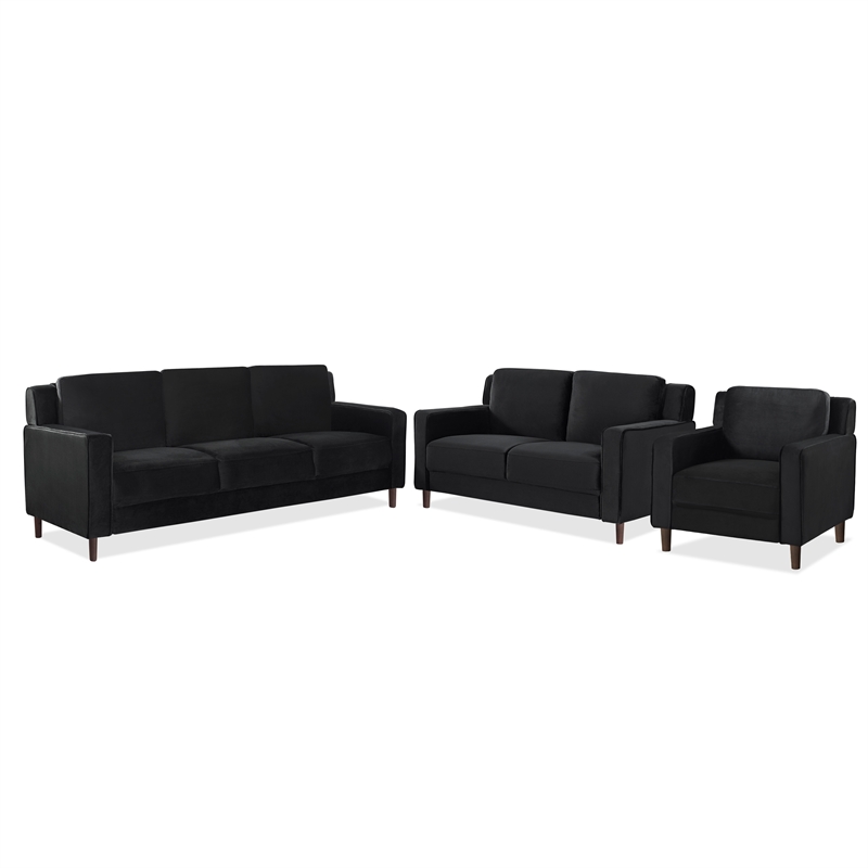 Furniture of America Mondavi Contemporary Fabric 3Piece Sofa Set in