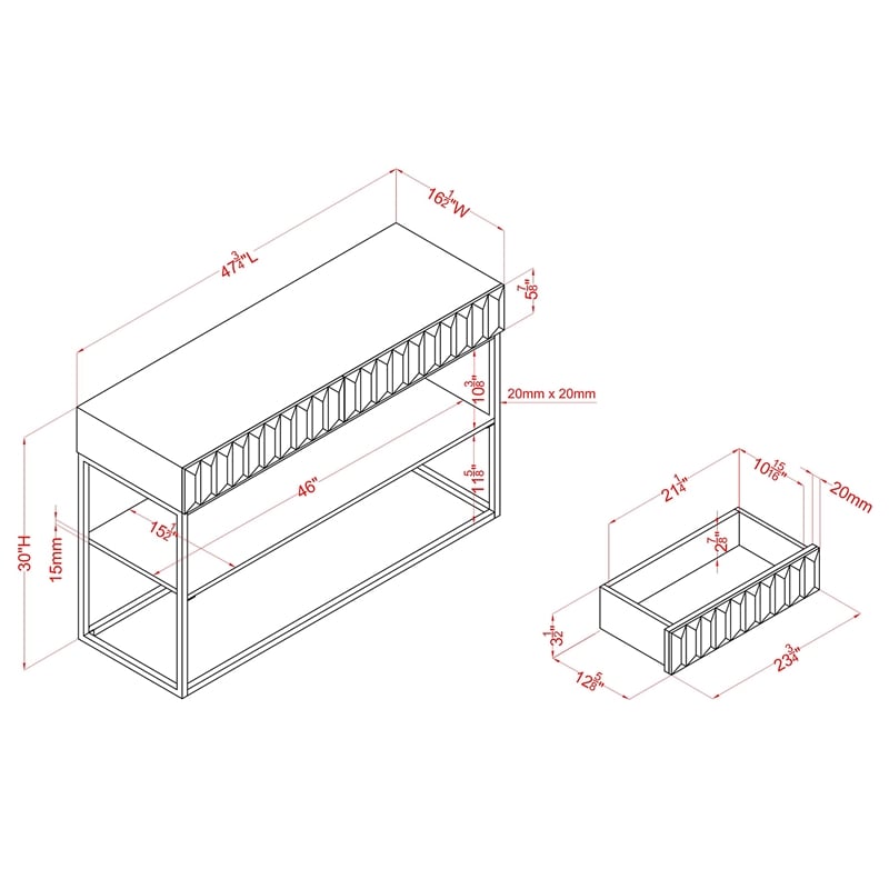 Furniture of America Giffore Metal 3-Piece Coffee Table Set in Walnut