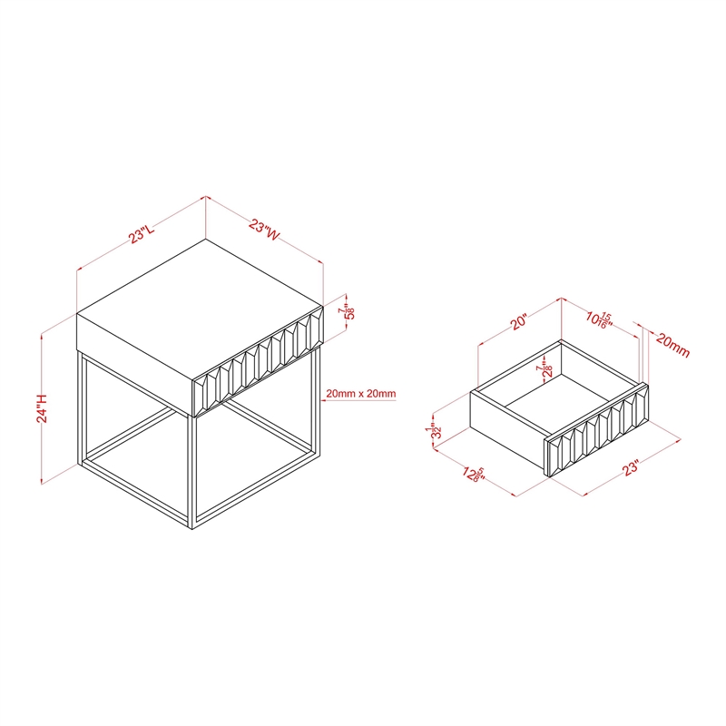 Furniture of America Giffore Metal 3-Piece Coffee Table Set in Walnut