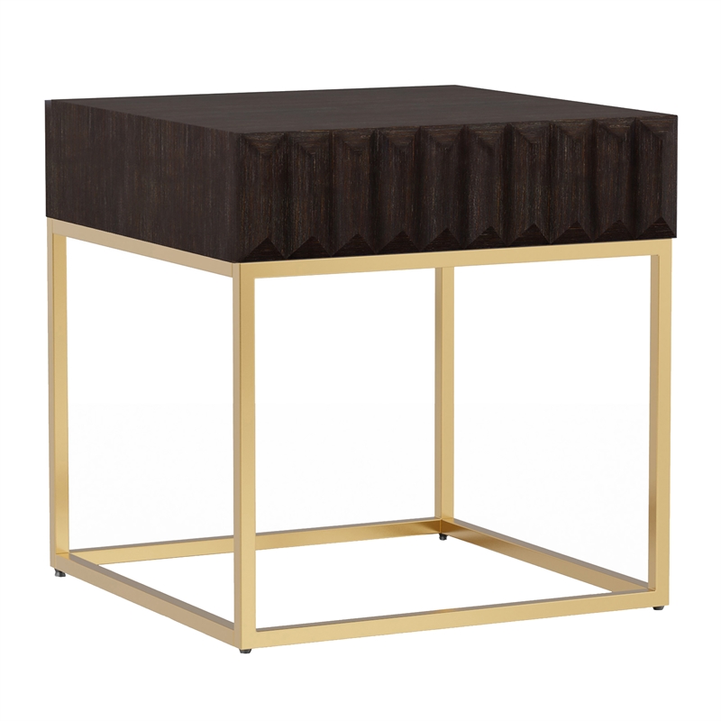 Furniture of America Giffore Metal 3-Piece Coffee Table Set in Walnut