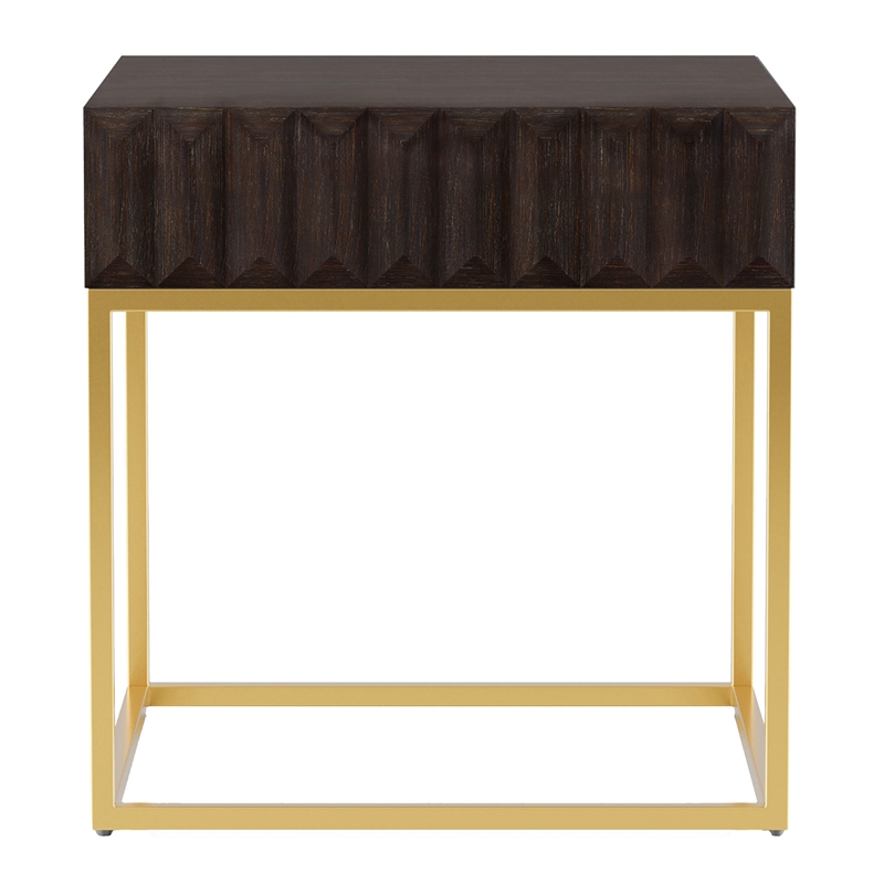 Furniture of America Giffore Metal 3-Piece Coffee Table Set in Walnut