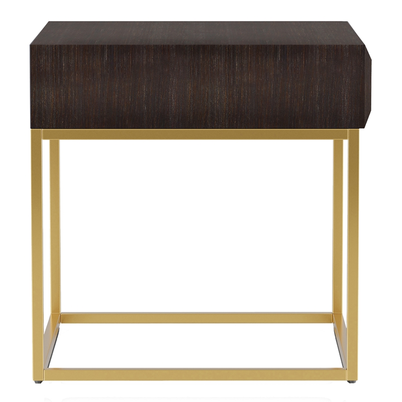 Furniture of America Giffore Metal 3-Piece Coffee Table Set in Walnut