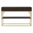Furniture of America Giffore Metal 3-Piece Coffee Table Set in Walnut