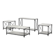Furniture of America Clarissa Metal 4-Piece Coffee Table Set in Gray