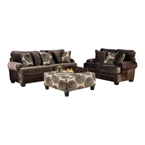 furniture of america sheryl 3-piece sofa set with ottoman